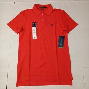 U.S. Polo Assn. Performance Pique Polo Shirt Men's Size XS Poppy Red Stretch